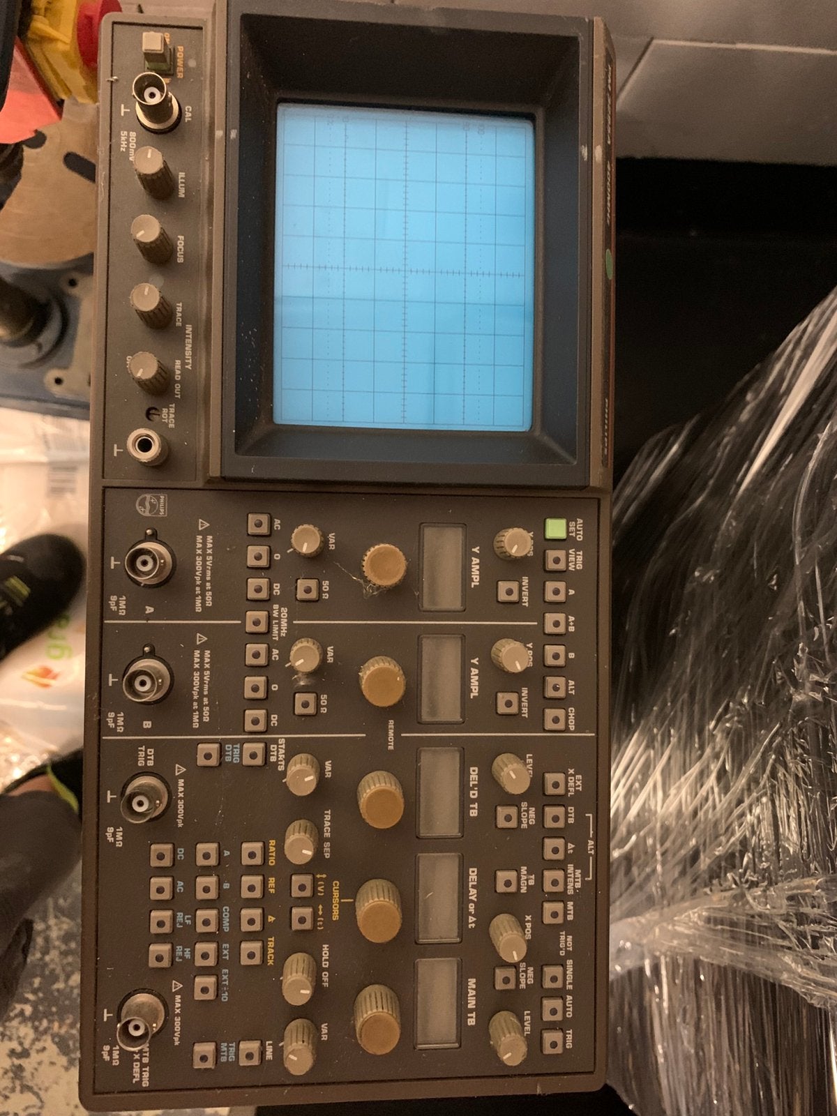 Philips PM 3295A 400Mhz Oscilloscoop, Doe-het-zelf en Bouw, Ophalen of Verzenden, Gebruikt, Elektriciteit