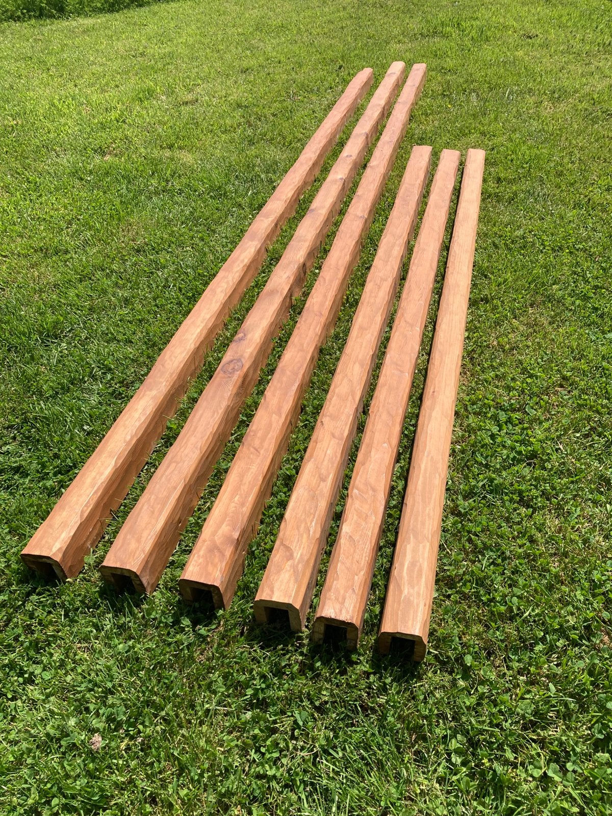 6 houten U-balken,  plafondbalken, Enlèvement, Comme neuf
