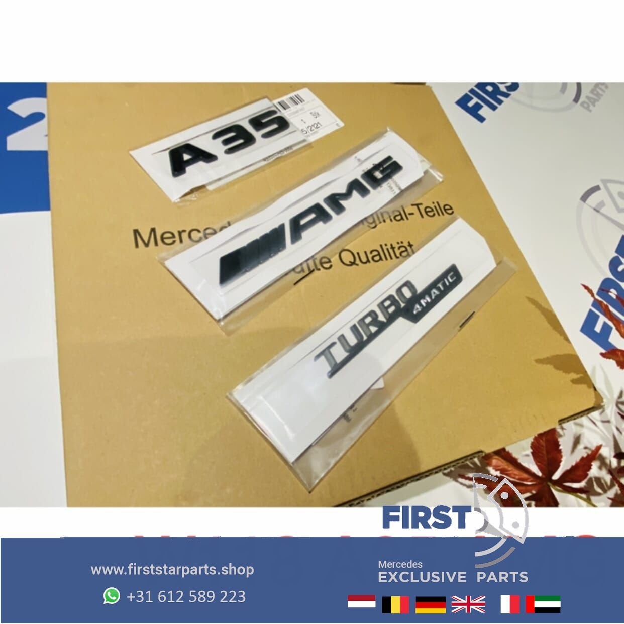 A35 AMG LETTERS SET ZWART LOGO SET Mercedes A KLASSE BADGE 2