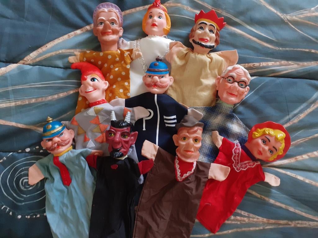 Retro handpoppen poppenkastpoppen ( O ), Ophalen of Verzenden