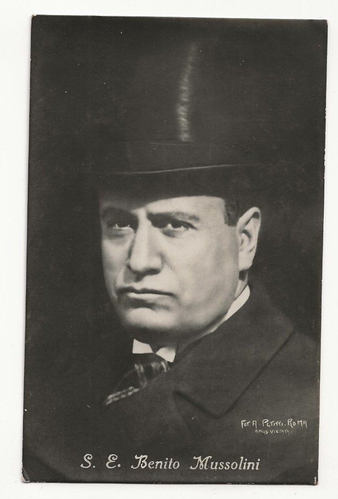 mussolini fotokaart ww2 ed. verdesi, Verzamelen, Ophalen of Verzenden, Overige soorten, Foto of Poster