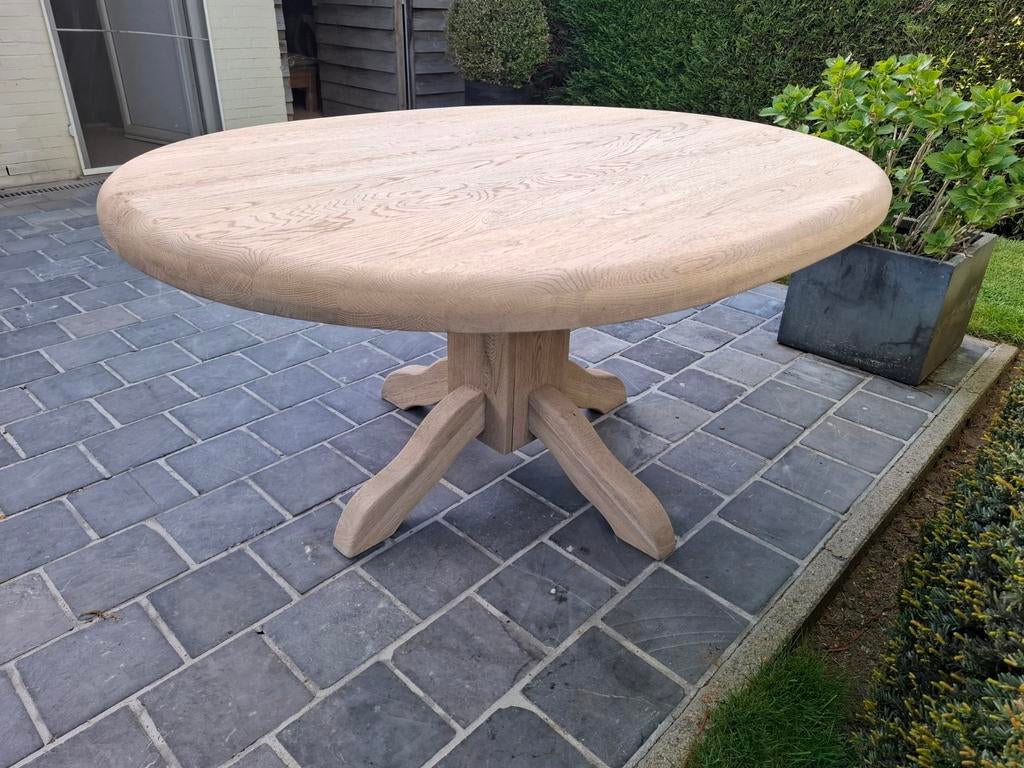 Table de salle à manger ovale entièrement en chêne massif., Maison & Meubles, Tables | Tables à manger, Enlèvement ou Envoi