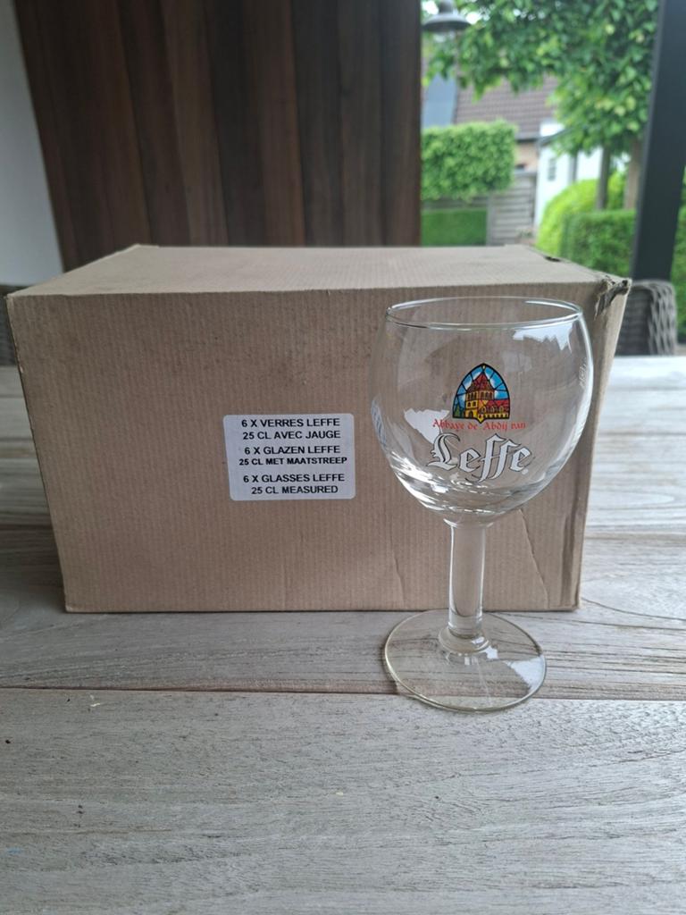Leffe glazen 25cl  6 stuks, Verzamelen, Biermerken, Ophalen, Leffe