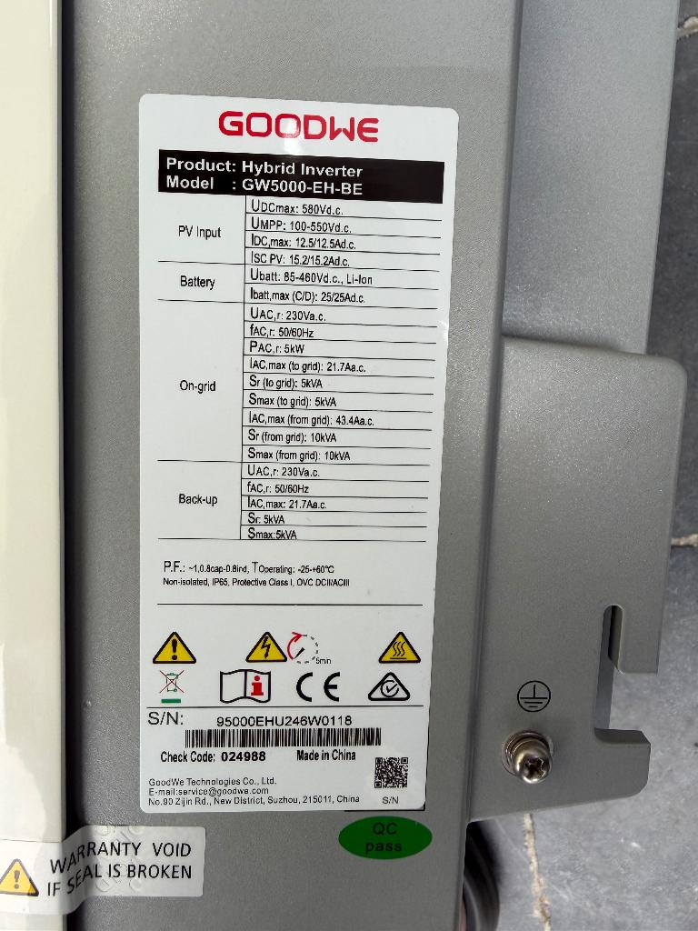 Goodwe omvormer, Doe-het-zelf en Bouw, Zonnepanelen en Toebehoren, Ophalen, Zo goed als nieuw, Compleet systeem