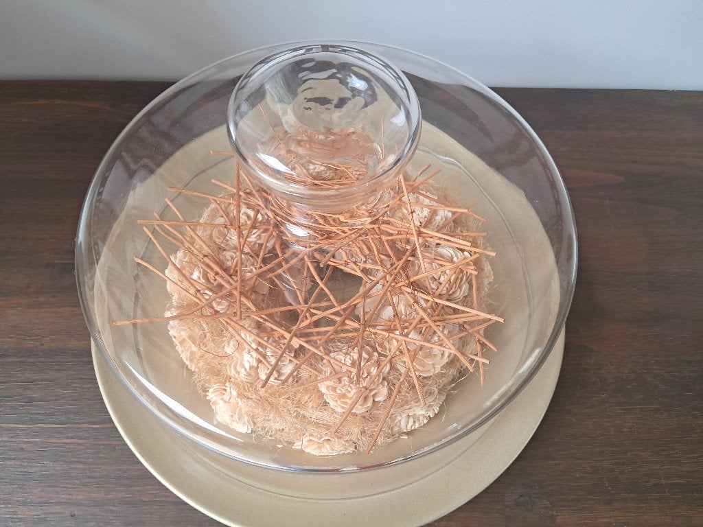 Stolp en decoratie in goud tinten (zie foto's), Glas, Ophalen of Verzenden, Zo goed als nieuw, 30 cm