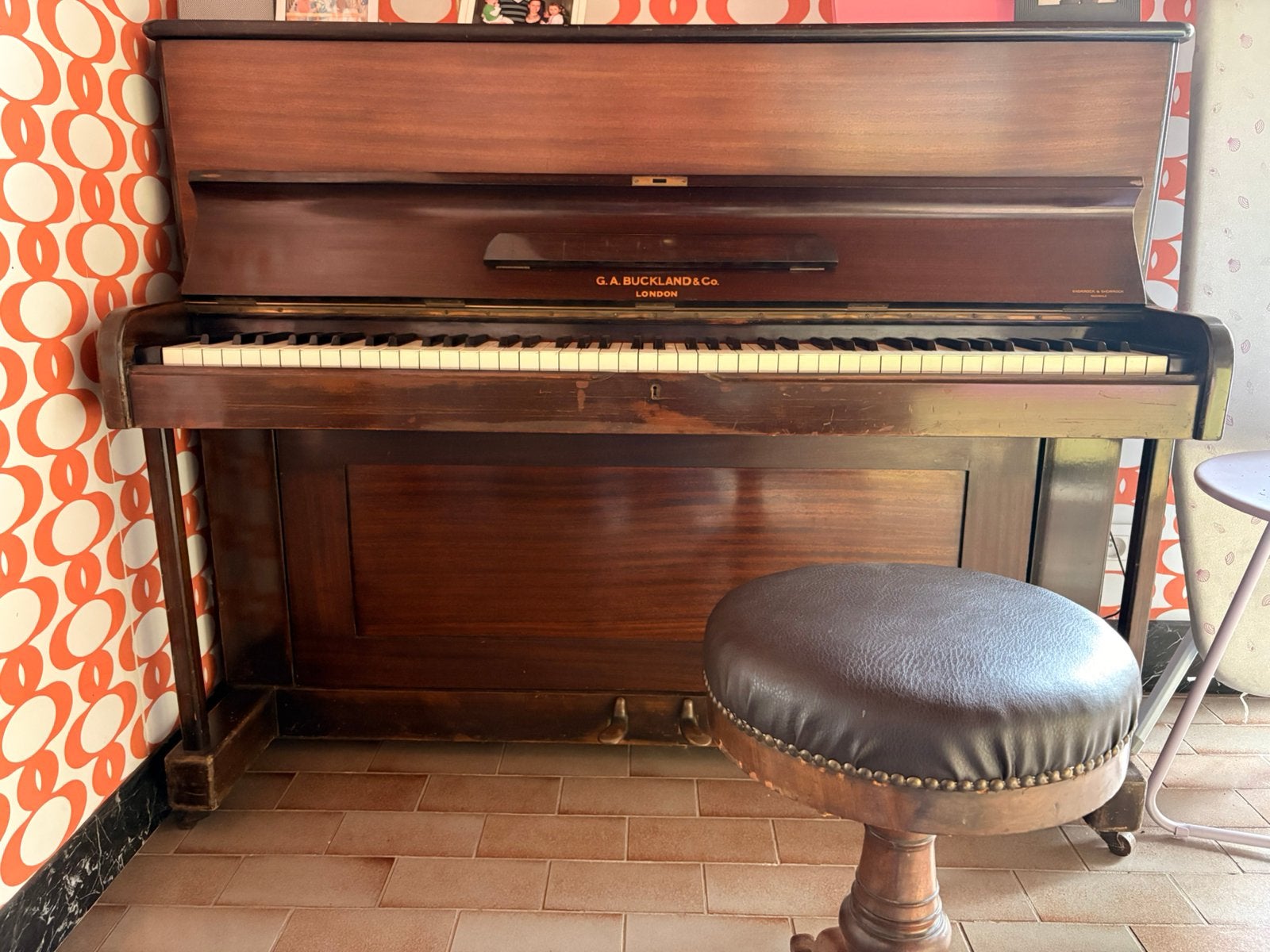 Piano - G.A. Buckland & co, London, Ophalen, Gebruikt, Bruin, Piano