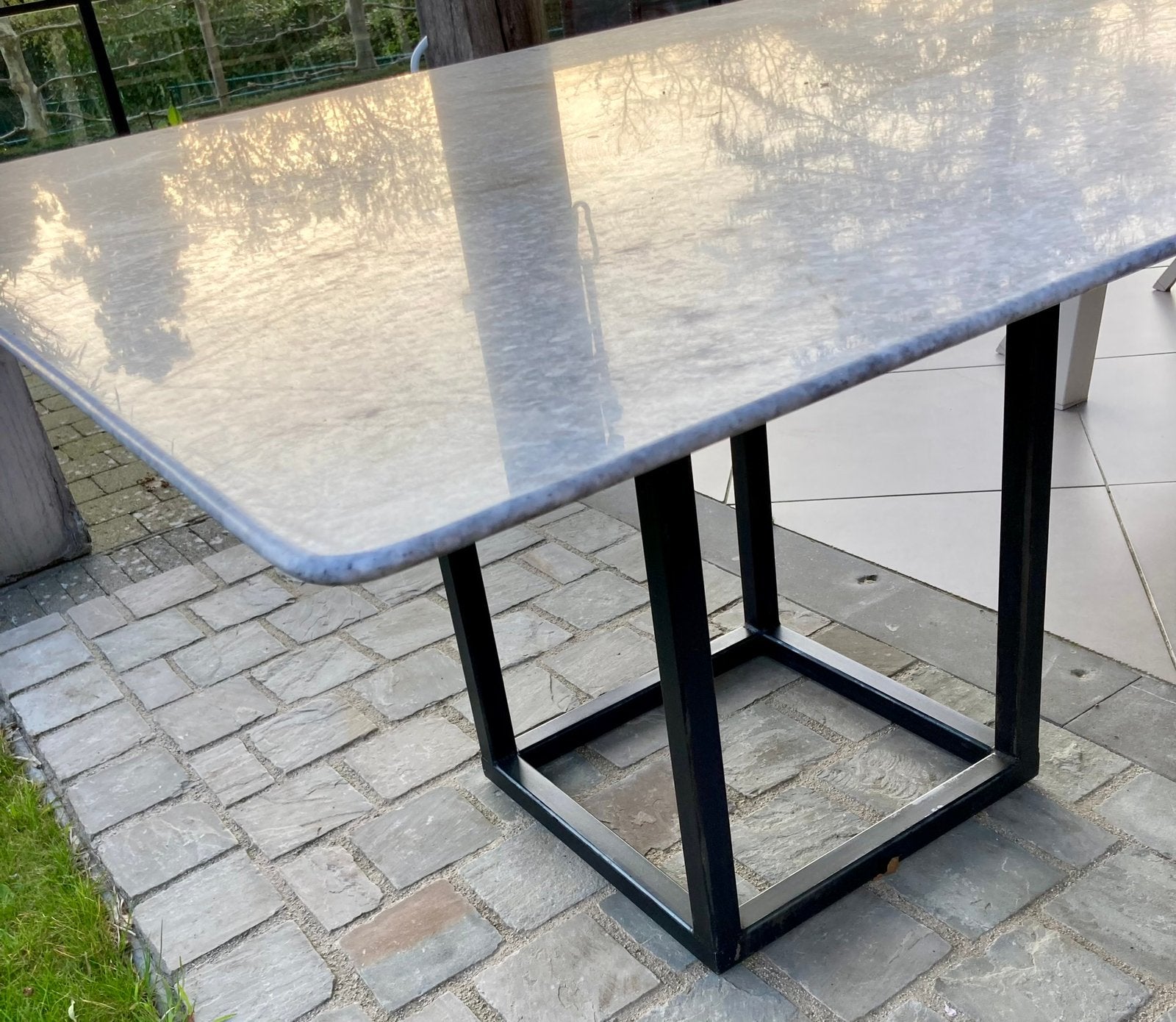 Tafel graniet, Ophalen, Gebruikt, Vierkant, Metaal