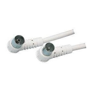 COAX Kabel met Haakse Pluggen Male - Female 300 cm Kleur Wit, Ophalen of Verzenden, Nieuw