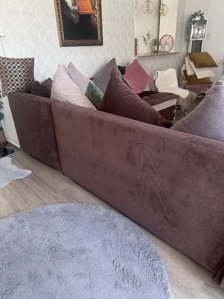 canapé d'angle 6 places, avec coussins et pouffes, Maison & Meubles, Canapés | Salons, Banc d'angle, Quatre personnes ou plus