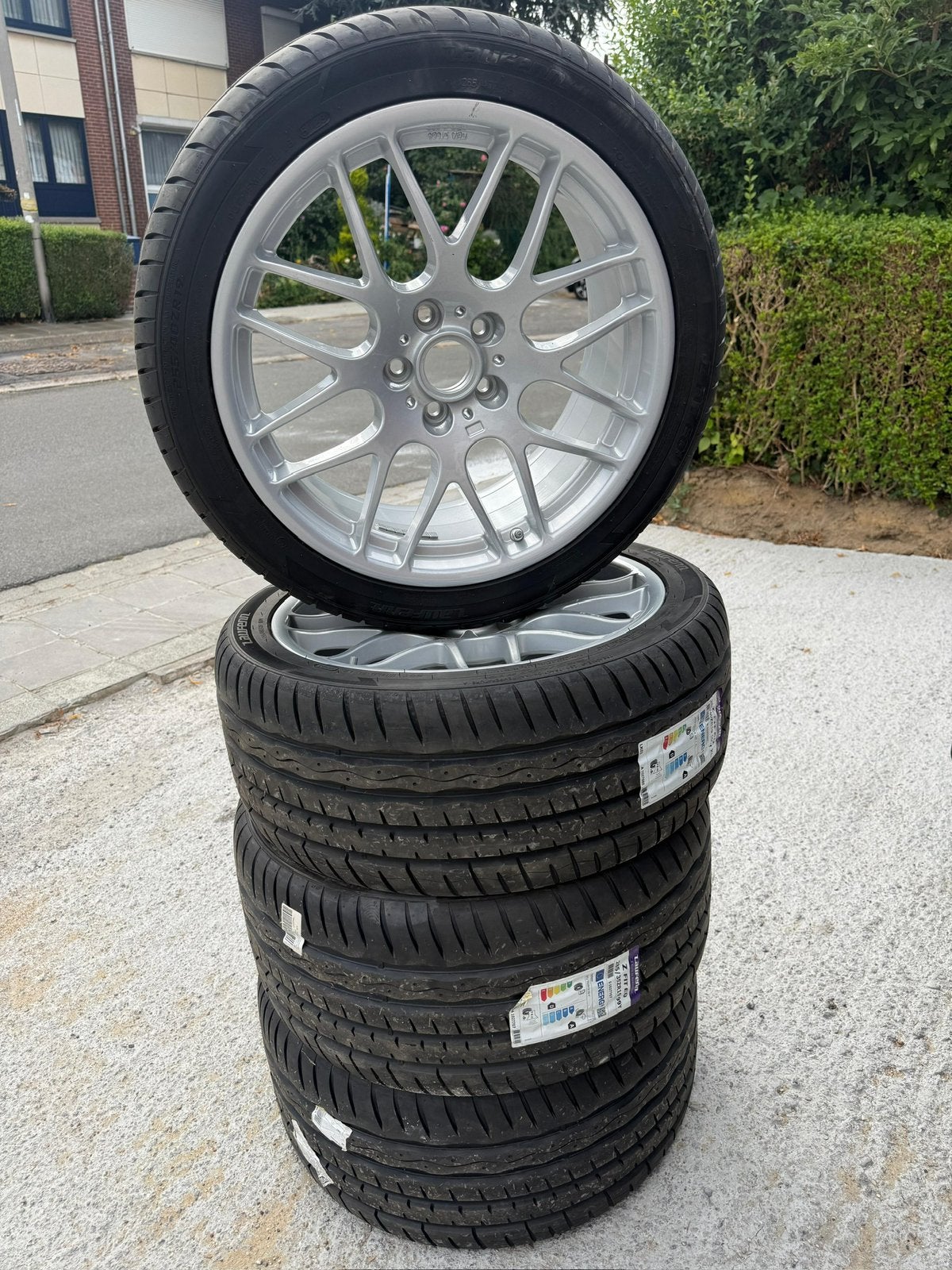 Jantes 19” 5x112 + 4 pneus neufs, Neuf, Pneus et Jantes, 255 mm, Pneus été