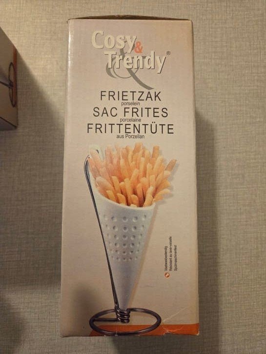 Cosy & Trendy, 2 x nieuwe frietzakken porselein., Ophalen of Verzenden, Nieuw