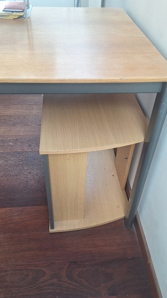Bureau met gratis opzet- en onderzettafel, 80 cm, Enlèvement, Bois, Beige
