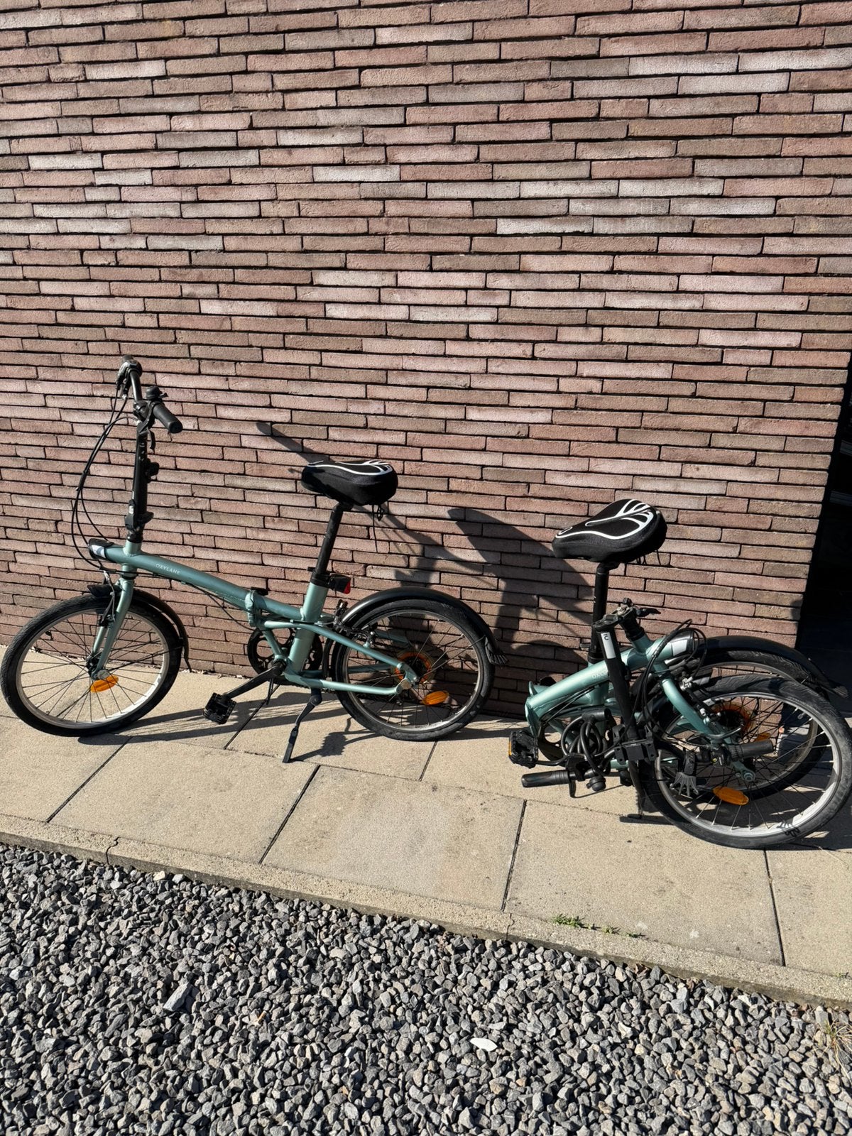 2x BTWIN Tilt 500 Vouwfiets – Mintgroen – Goede Staat, Enlèvement, Comme neuf, Vitesses