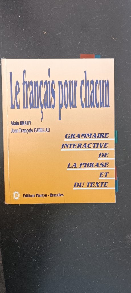 Le français pour chacun, Livres, Enlèvement ou Envoi, Utilisé, Enseignement supérieur, Édition Plantyn