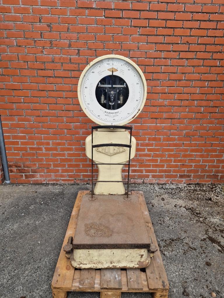 Balance à plateforme antique Molenschot 100 kg, Electroménager, Balances, Enlèvement