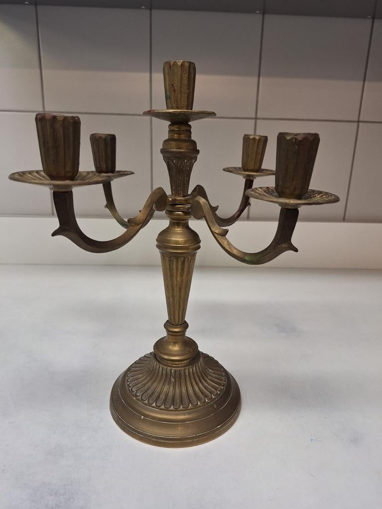 Chandelier en laiton, Antiquités & Art, Antiquités | Bougeoirs, Enlèvement ou Envoi