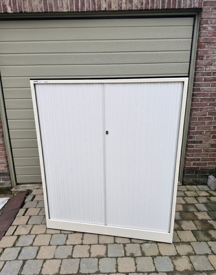 Mooie Metalen Roldeurkast-Ahrend- 3 legplanken -Topprijs!, Ophalen, 100 tot 150 cm, 100 tot 150 cm, Zo goed als nieuw
