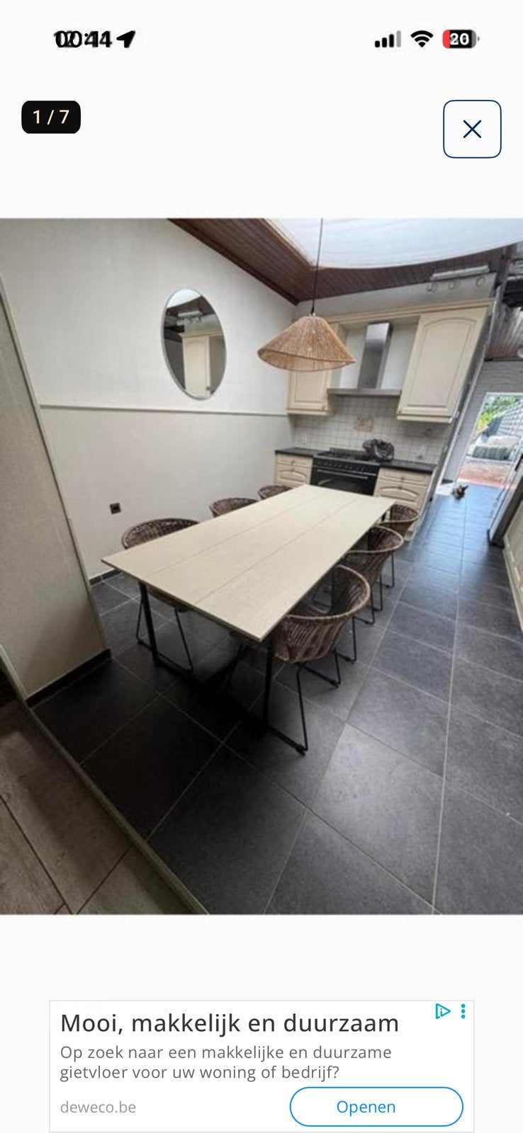 Eettafel met 6 stoelen