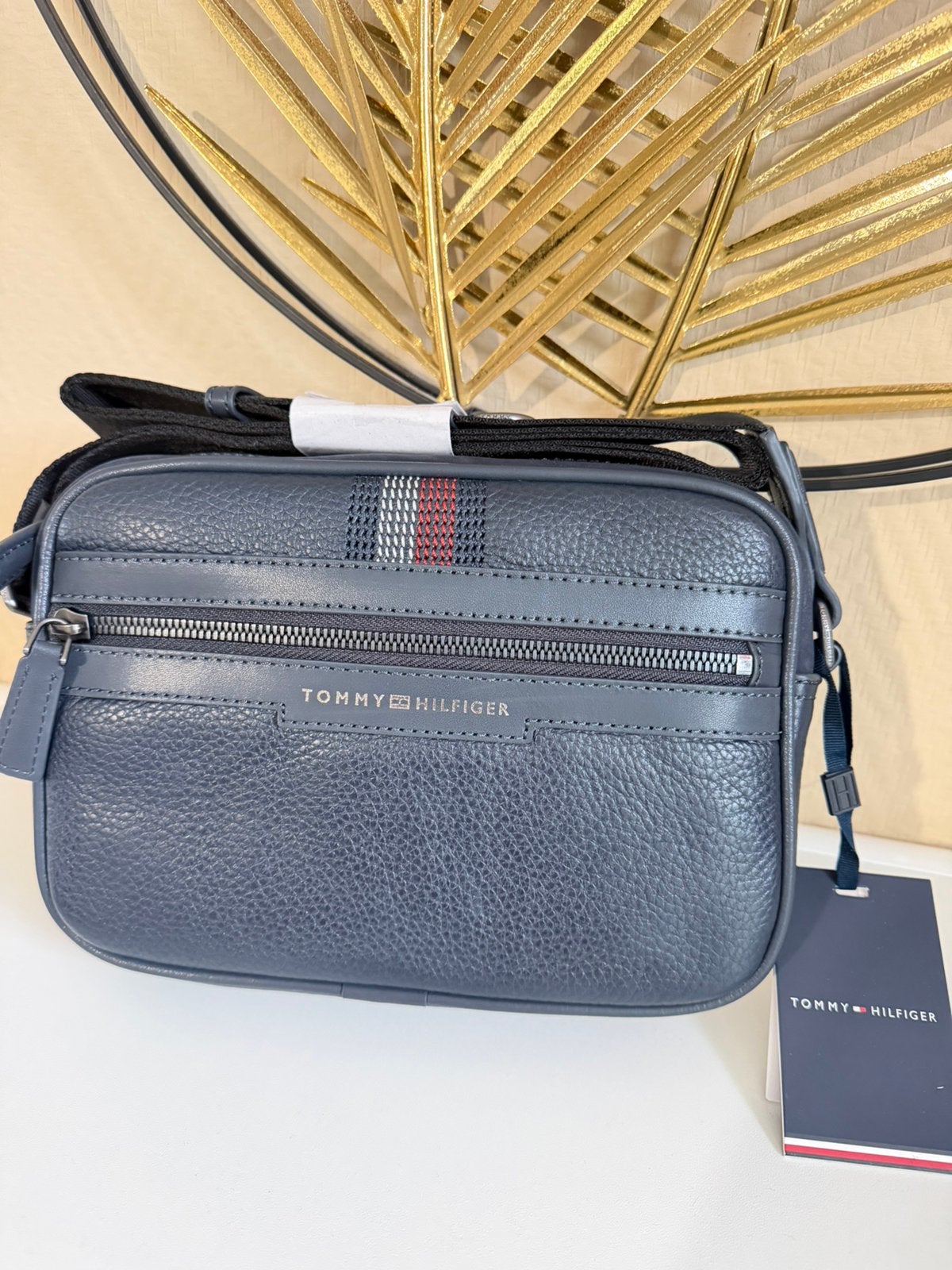 Sac bandoulière tommy hylfiger 100% CUIR, Envoi, Neuf, Bleu, Autres marques