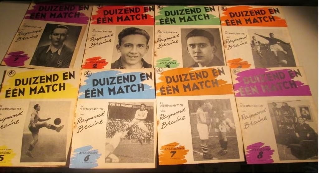 8x Livres de sport Mille et un match - Raymond Braine - 1949, Enlèvement ou Envoi, Comme neuf, Sport de ballon