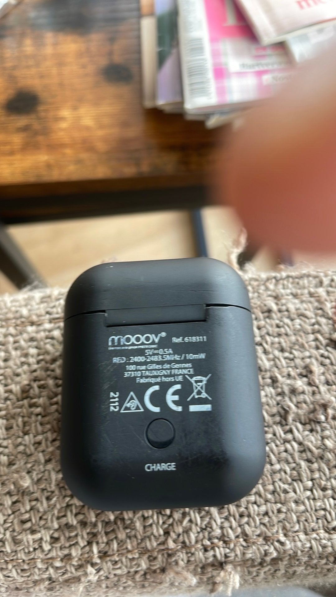 Airpod case, Gebruikt, Zwart, Verzenden, Bluetooth