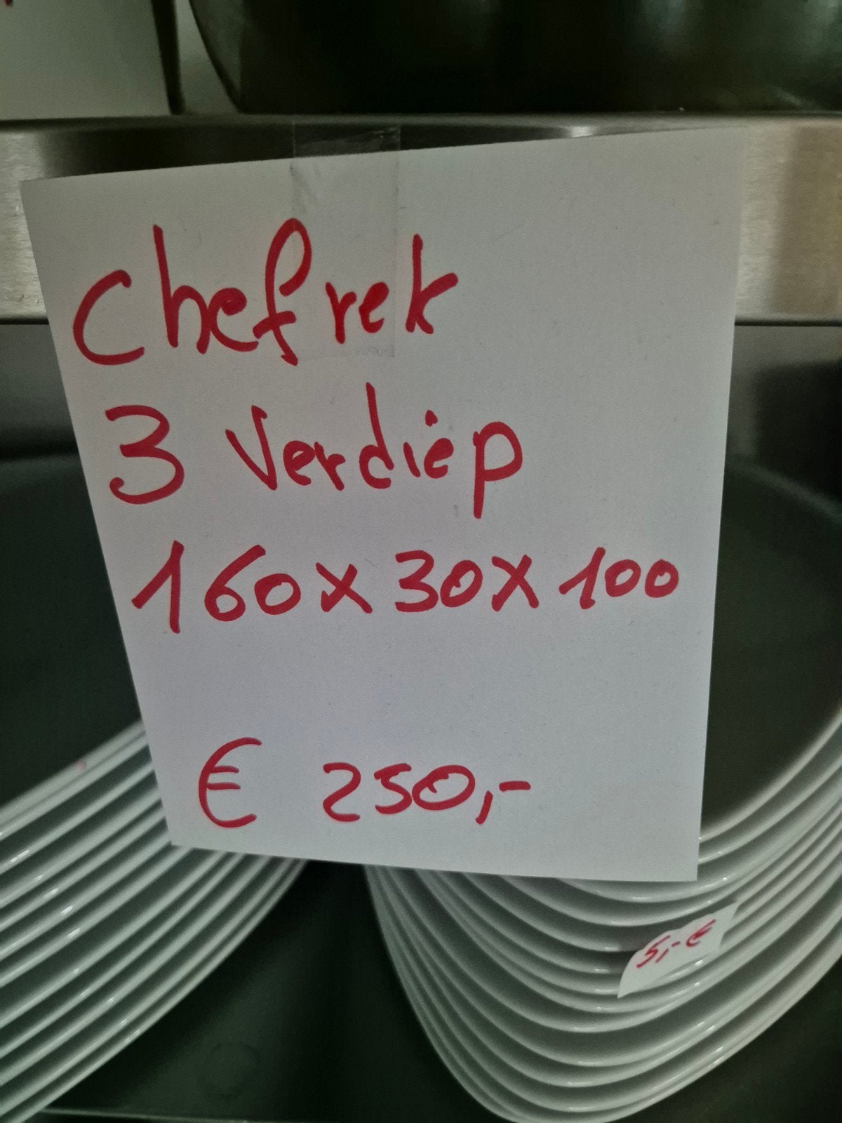 chefrek inox 3 verdiep 160x30x100, Stapelbaar, Ophalen, Zo goed als nieuw, Inox