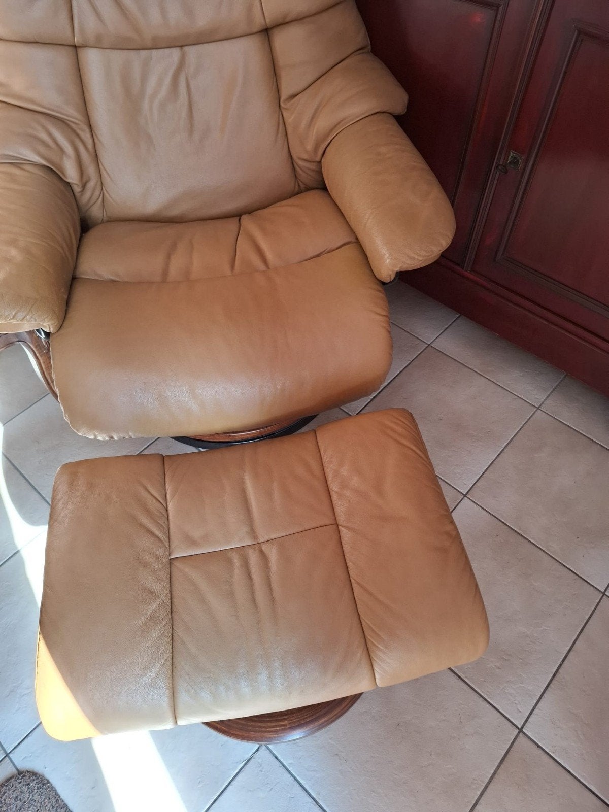 Relax zetel met voetbankje, Ophalen, Zo goed als nieuw