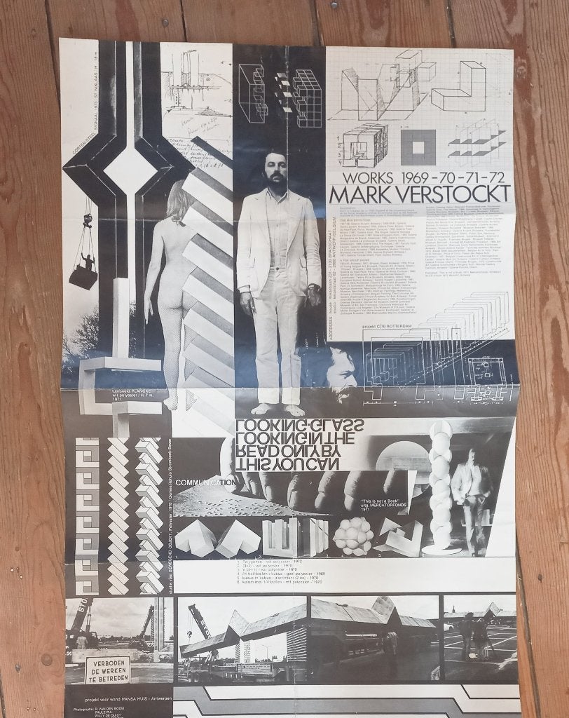 affiche Mark Verstockt works 1969-1972 gravure De Schutter, Envoi