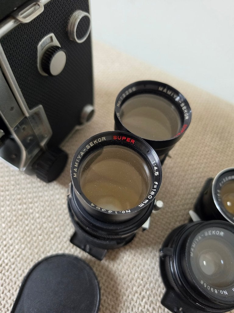 Mamiya C220 + 80 mm + 55 mm + 180 mm en accessoires, Audio, Tv en Foto, Ophalen, Spiegelreflex, Zo goed als nieuw, Overige Merken