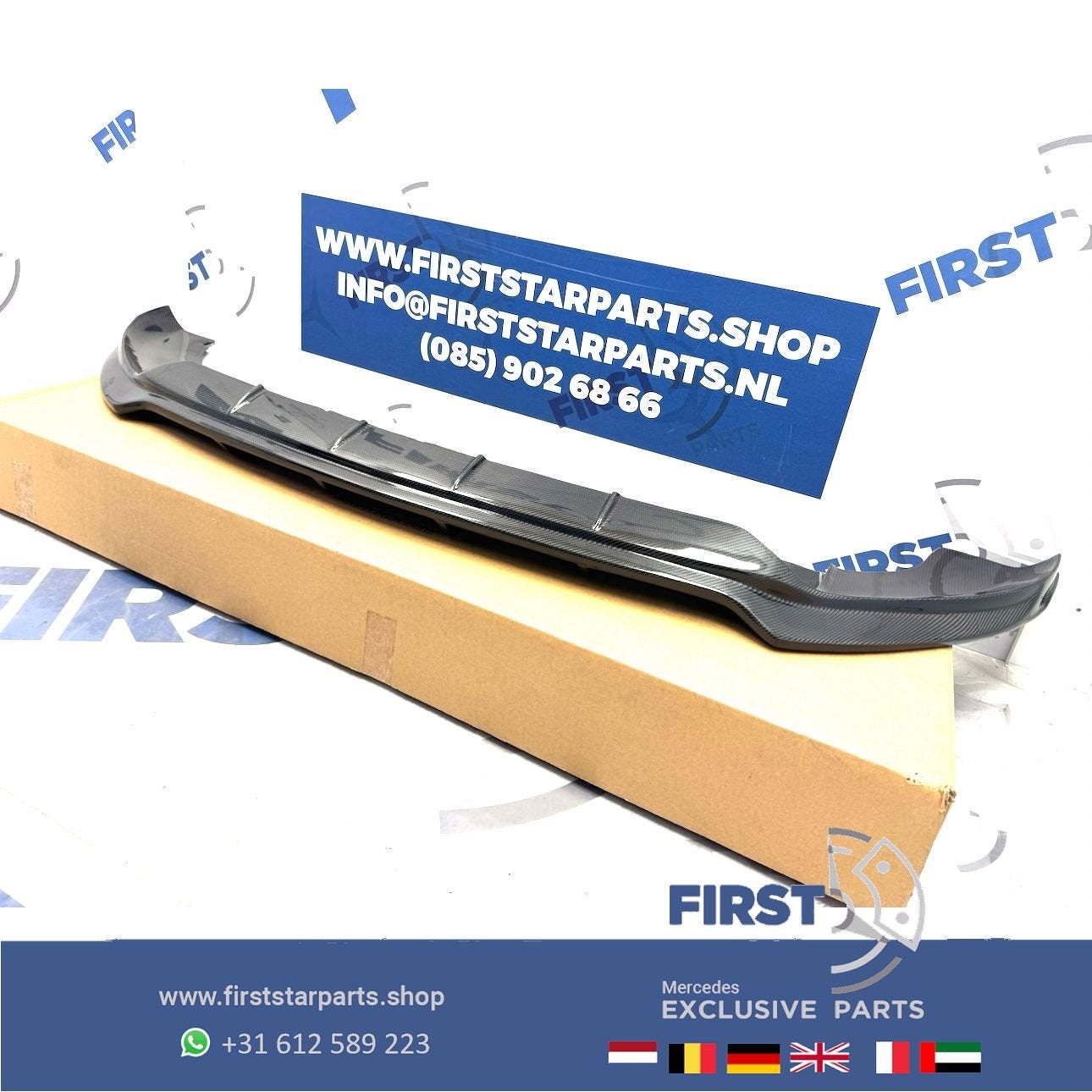 W167 GLE63 AMG CARBON FRONT BUMPER SPOILER GLE63 AMG V167 C1, Auto-onderdelen, Gebruikt, Voor, Ophalen of Verzenden, -