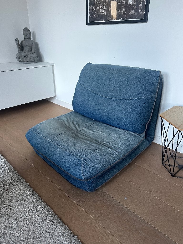 Bedsofa - zetel omvormbaar tot ligzetel / matras, Ophalen, Zo goed als nieuw, Eenpersoons, Minder dan 150 cm