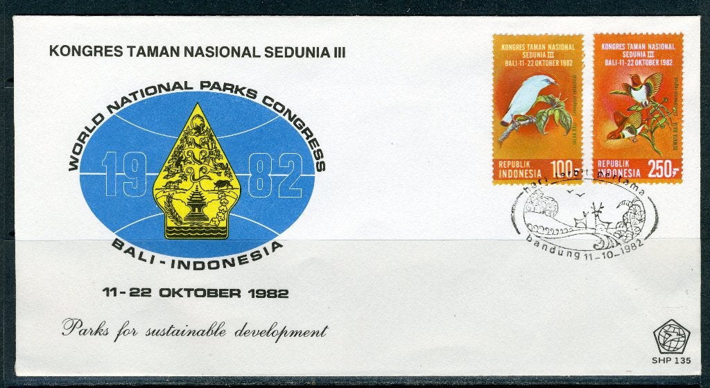 INDONESIE: ZB 1125/1126 FDC 1982 Nationale Parken, Verzenden, Gestempeld, Zuid-Azië