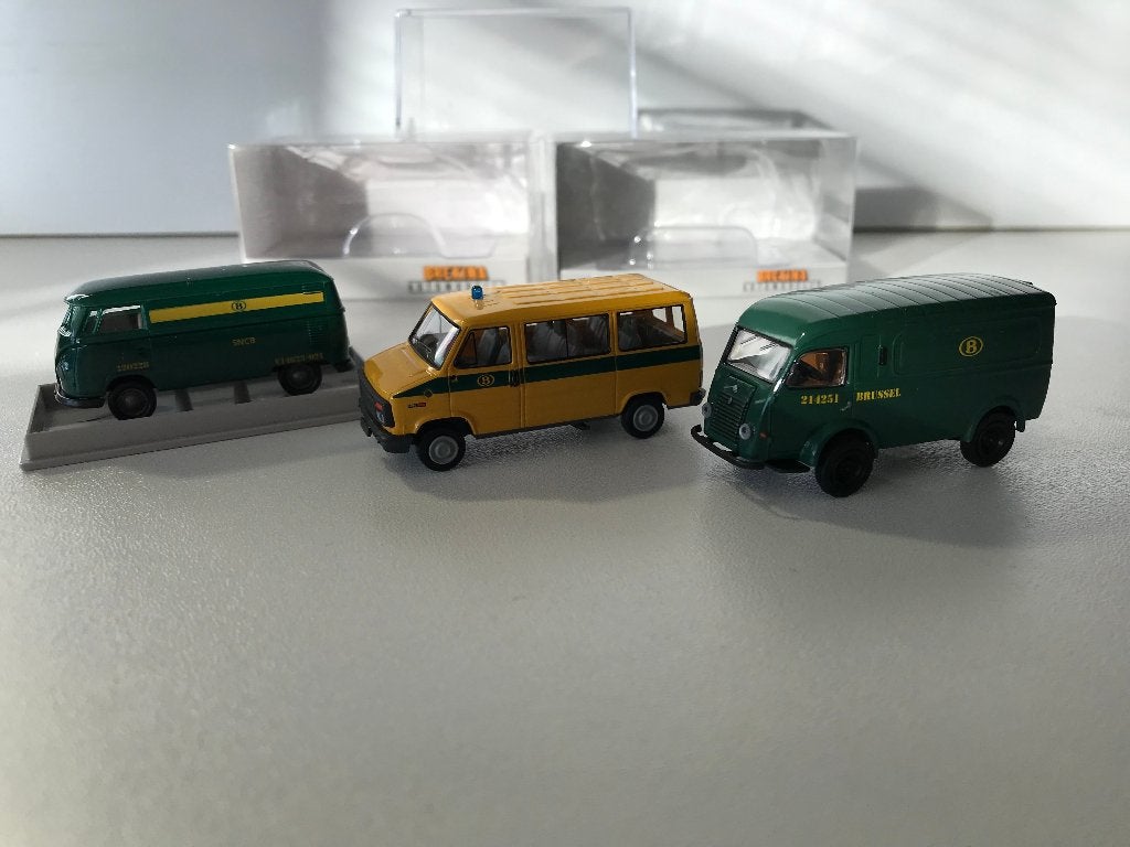 SNCB / NMBS - 3 Véhicules de service - BREKINA - 1/87, Envoi, Neuf, Bus ou Camion, Brekina