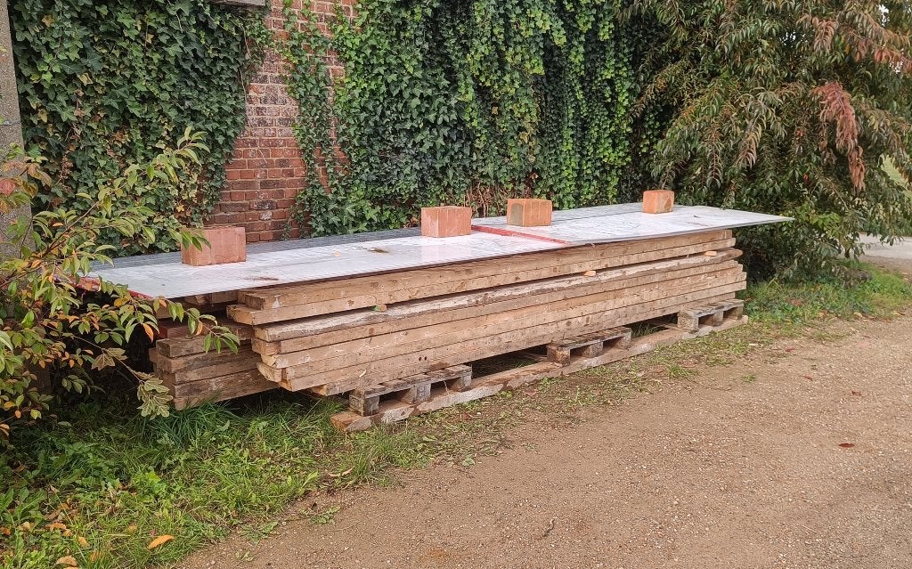 50 barres de récupération - 165x63 - entreposées au sec, Bricolage & Construction, 50 mm ou plus, 300 cm ou plus, Enlèvement, Utilisé