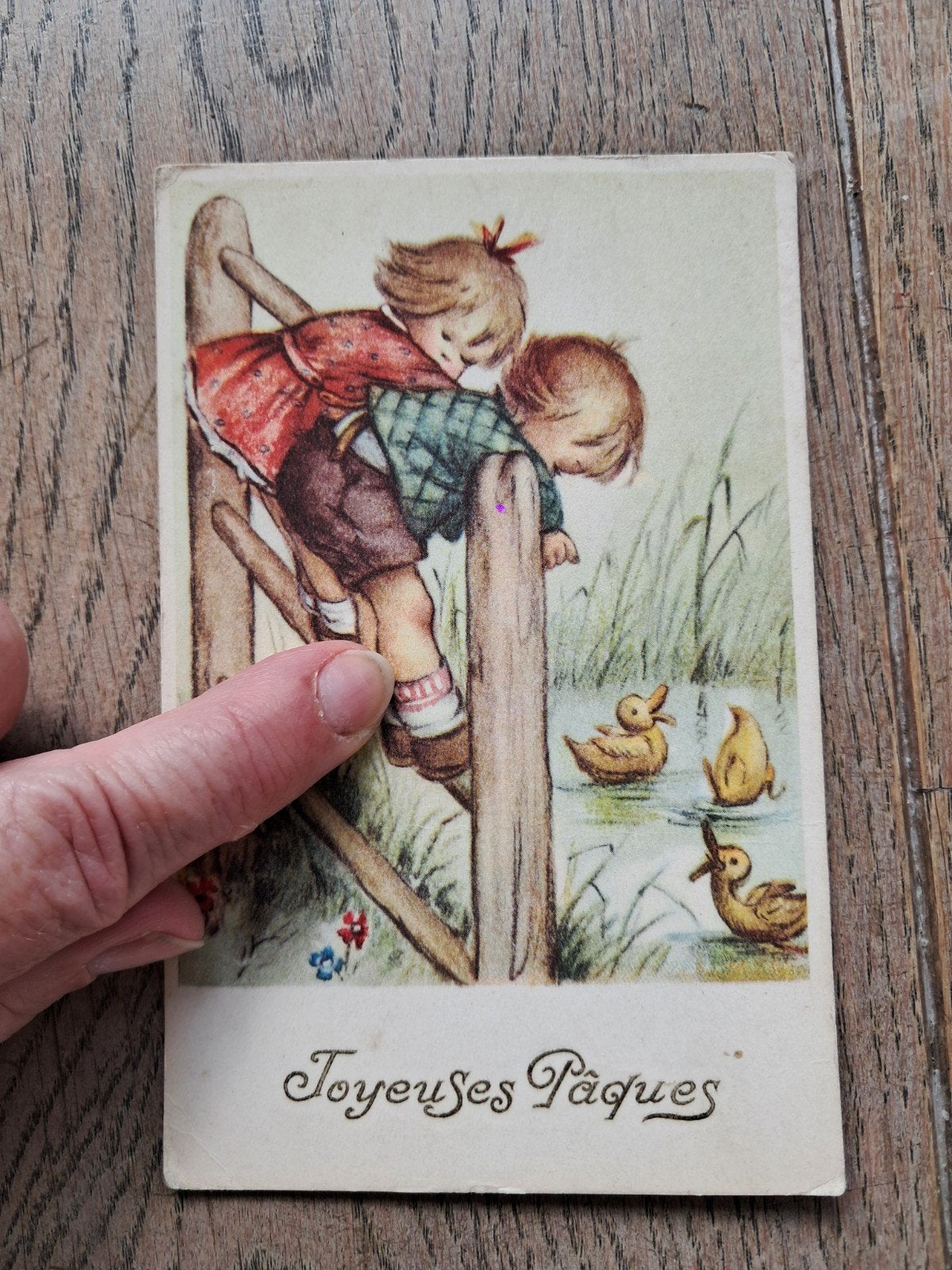 Retro beschreven paaskaartje, Ophalen of Verzenden