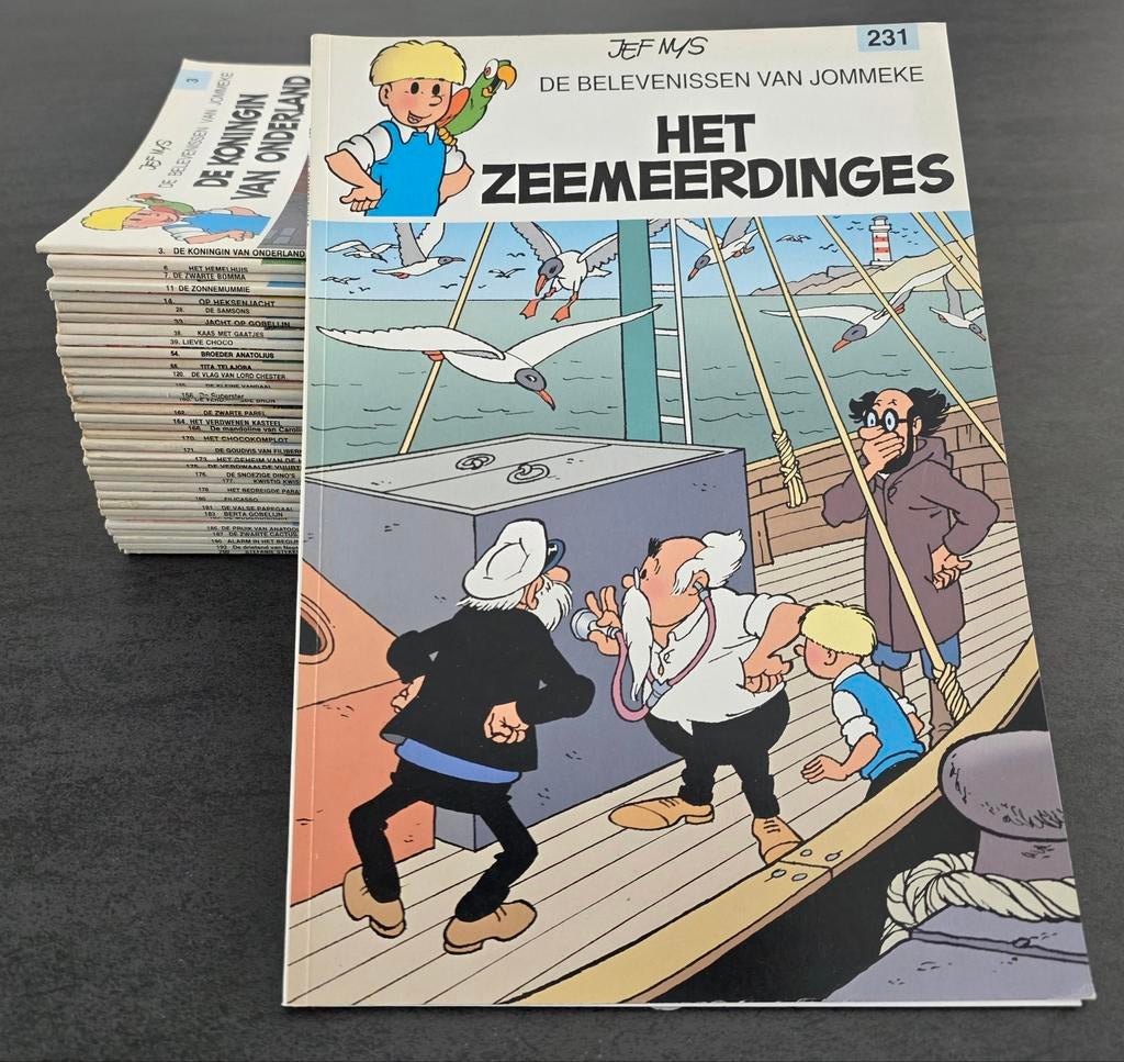 Lot strips: Jommeke ( witte achterkant  ), Enlèvement ou Envoi, Utilisé