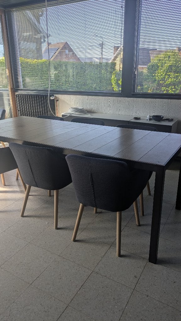 Comfortabele eetkamerstoel met leuning., Huis en Inrichting, Ophalen, Gebruikt, Scandinavisch, Grijs