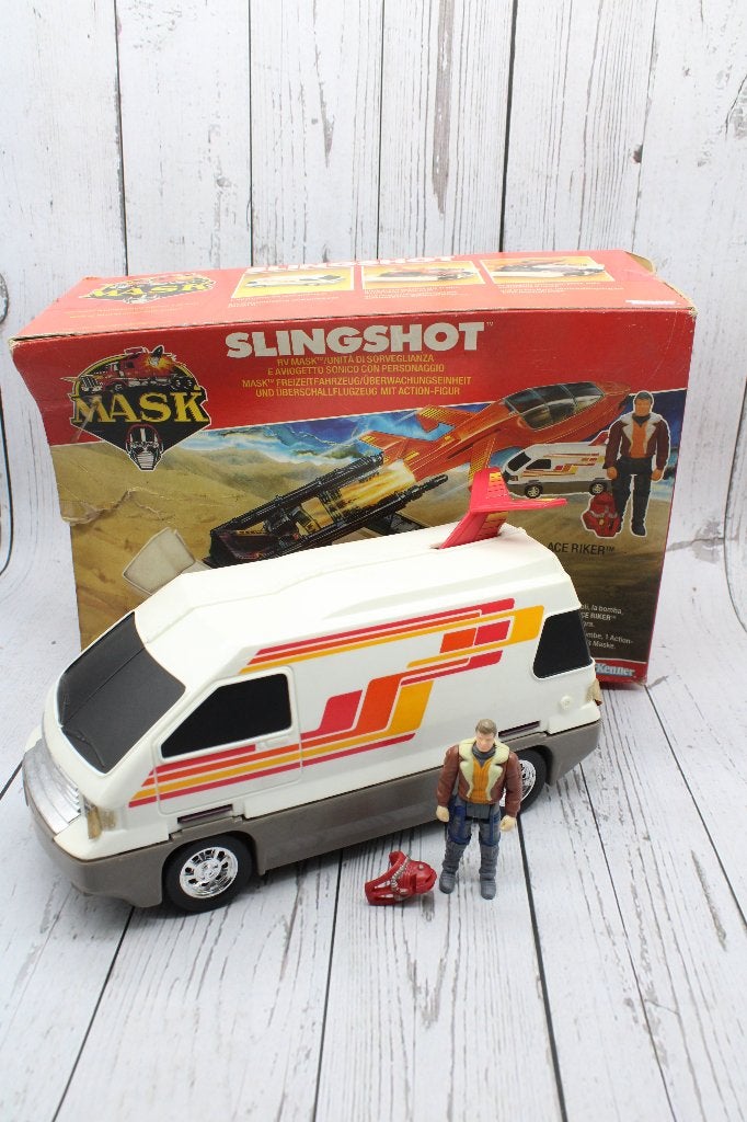 Slingshot met Ace Riker en Doos - M.A.S.K. - Kenner, Ophalen of Verzenden, Gebruikt