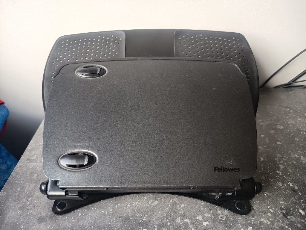 Fellowes laptopstaander, Informatique & Logiciels, Supports d'ordinateur portable, Enlèvement, Utilisé, Fellowes, Réglable en hauteur
