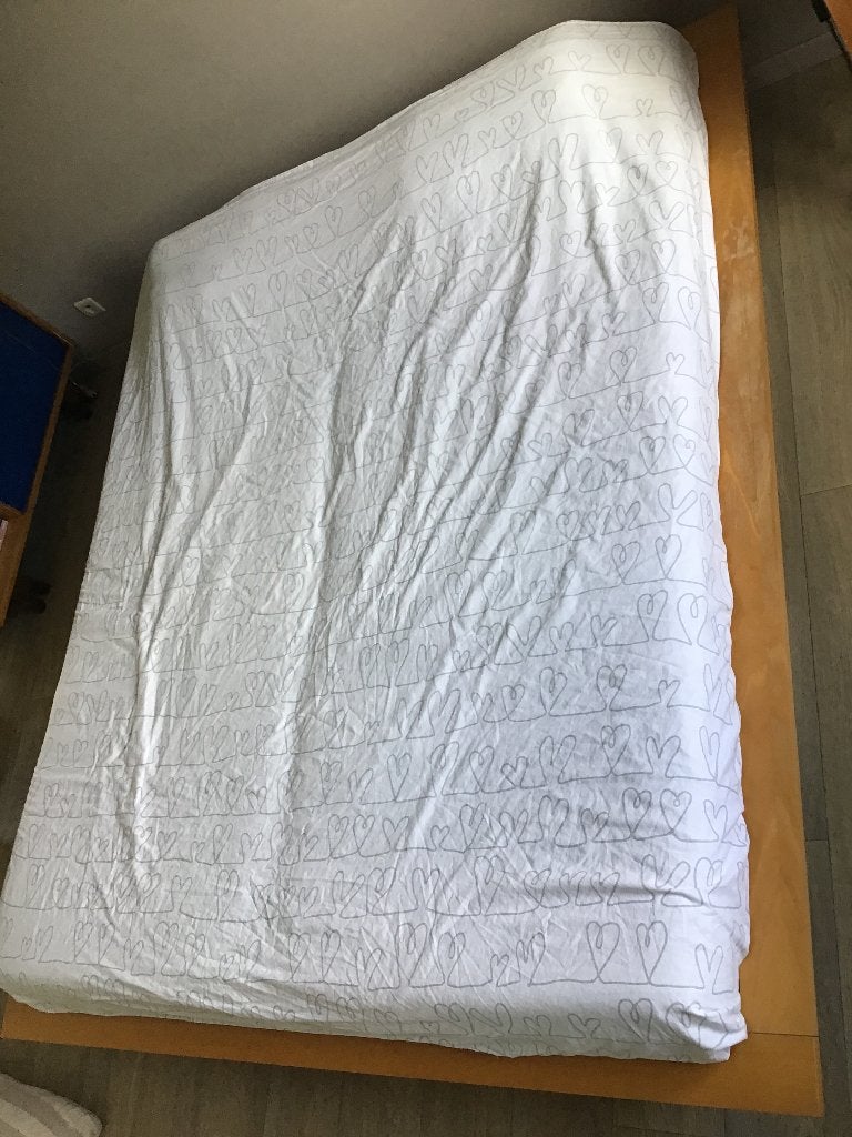 Houten bedkader, Huis en Inrichting, Ophalen, Gebruikt, Bruin, Minimalistisch, Japans
