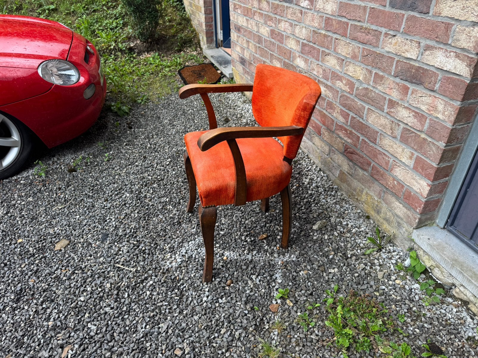 Fauteuil ancien, Maison & Meubles, Moins de 75 cm, Bois, Enlèvement, Utilisé