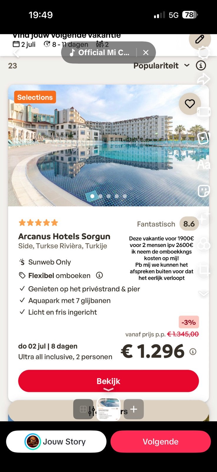 de vacances - coût d'une nouvelle réservation auprès de moi, Tickets & Billets
