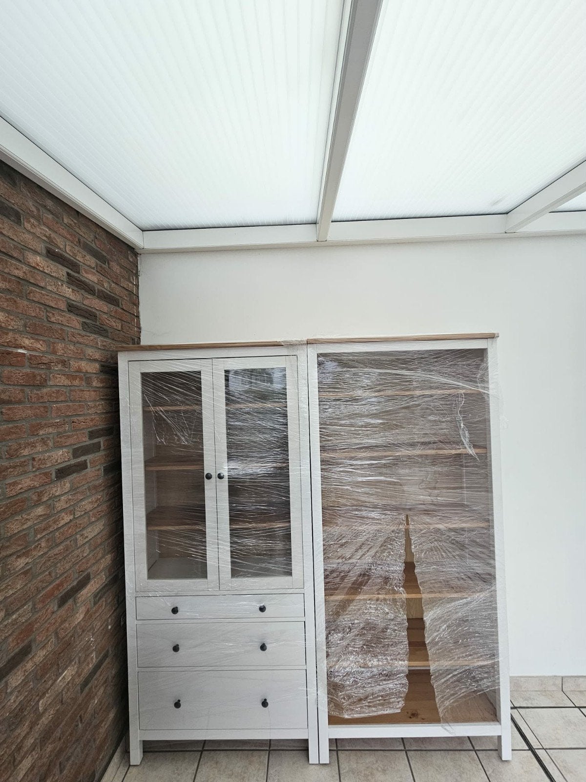 Vitrine kast + Boekenkast, Huis en Inrichting, Kasten | Vitrinekasten, Ophalen, Met deur(en), 50 tot 100 cm, Zo goed als nieuw