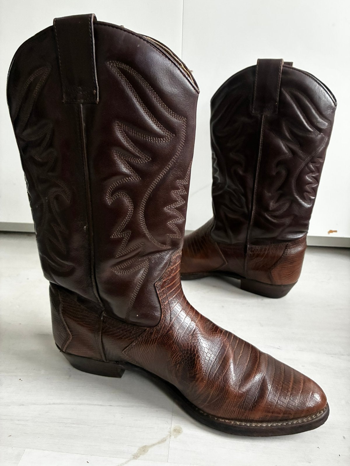 Stevige leren Cowboylaarzen maat 42, Kleding | Heren, Bruin, Boots, Ophalen of Verzenden, Gedragen