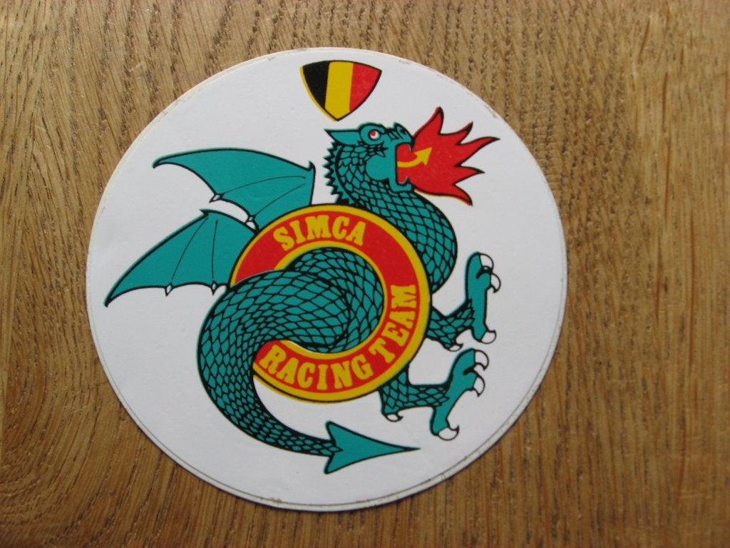 Sticker Simca Racing Team 9 cm, Verzamelen, Ophalen of Verzenden, Nieuw, Auto of Motor