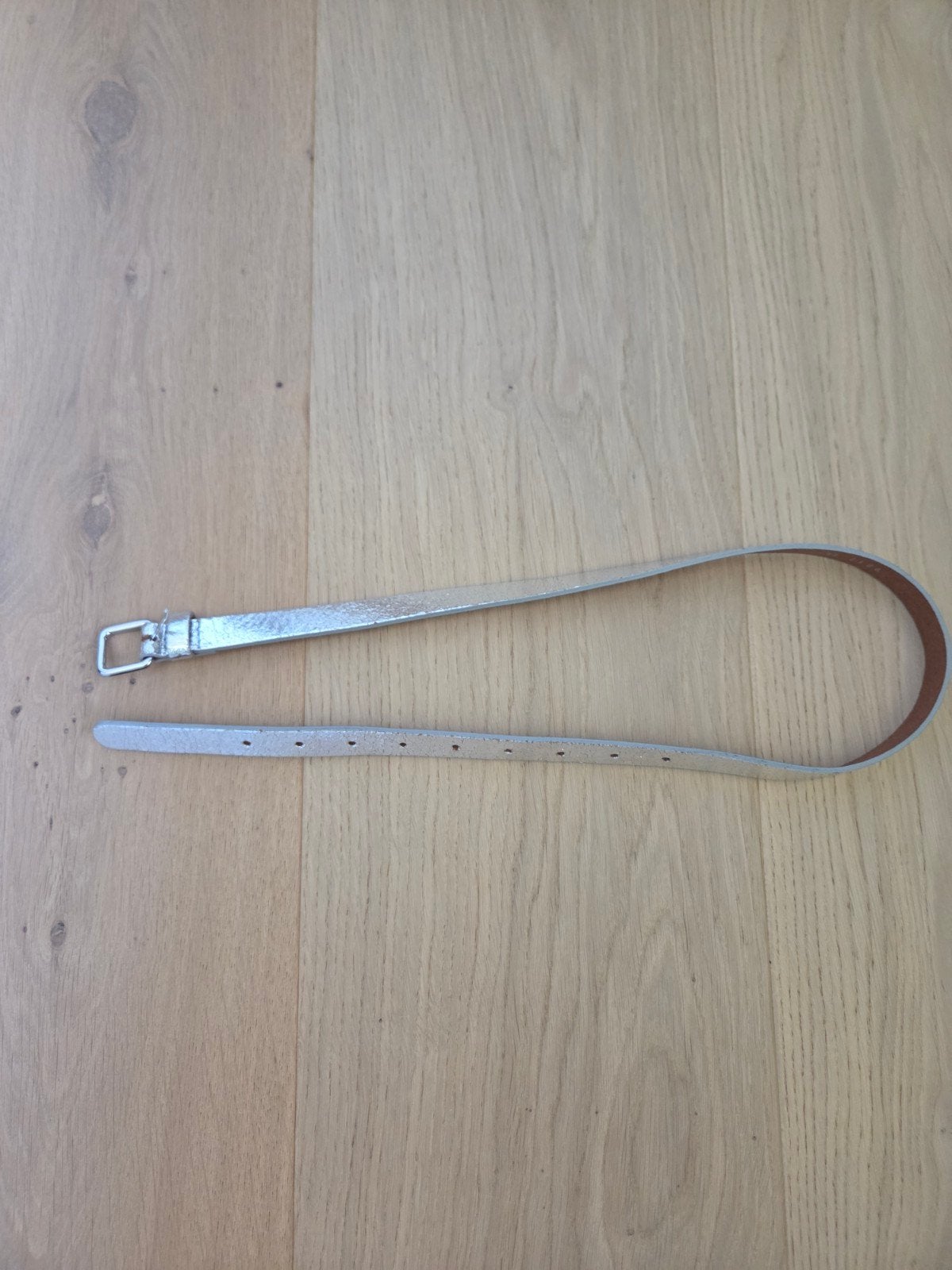 Ceinture / riem leder zilver - 75 cm, Kinderen en Baby's, Kindermode-accessoires, Ophalen of Verzenden, Zo goed als nieuw