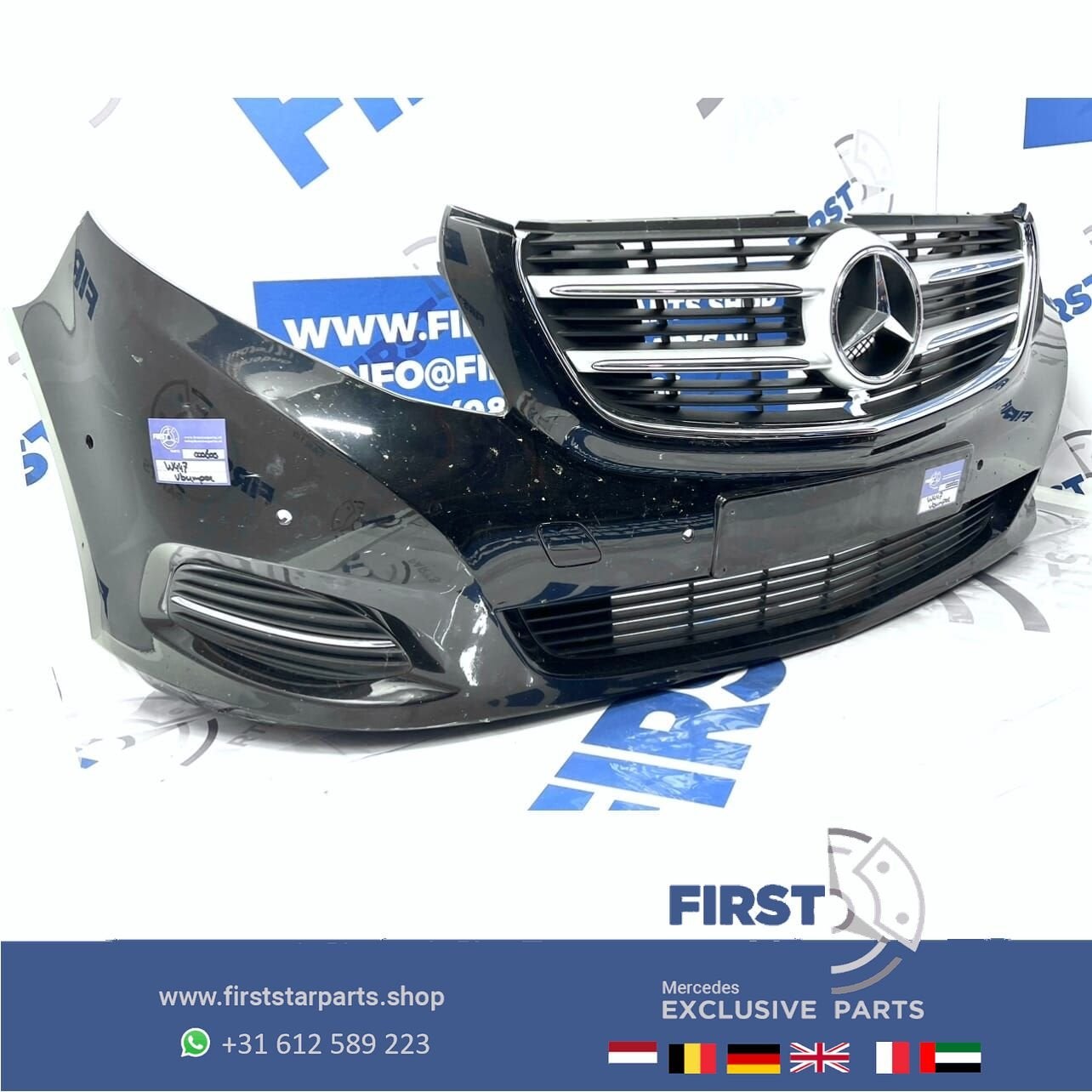 W447 BUMPER Mercedes V KLASSE / VITO VOORBUMPER COMPLEET ZWA, Auto-onderdelen, Gebruikt, -, Voor, Ophalen of Verzenden