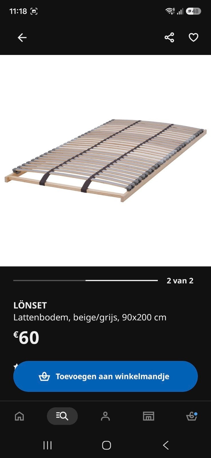 Lattenbodem Lönset Ikea, nieuw, nog in de verpakking, Huis en Inrichting, Ophalen, 90 cm, Eenpersoons, Nieuw