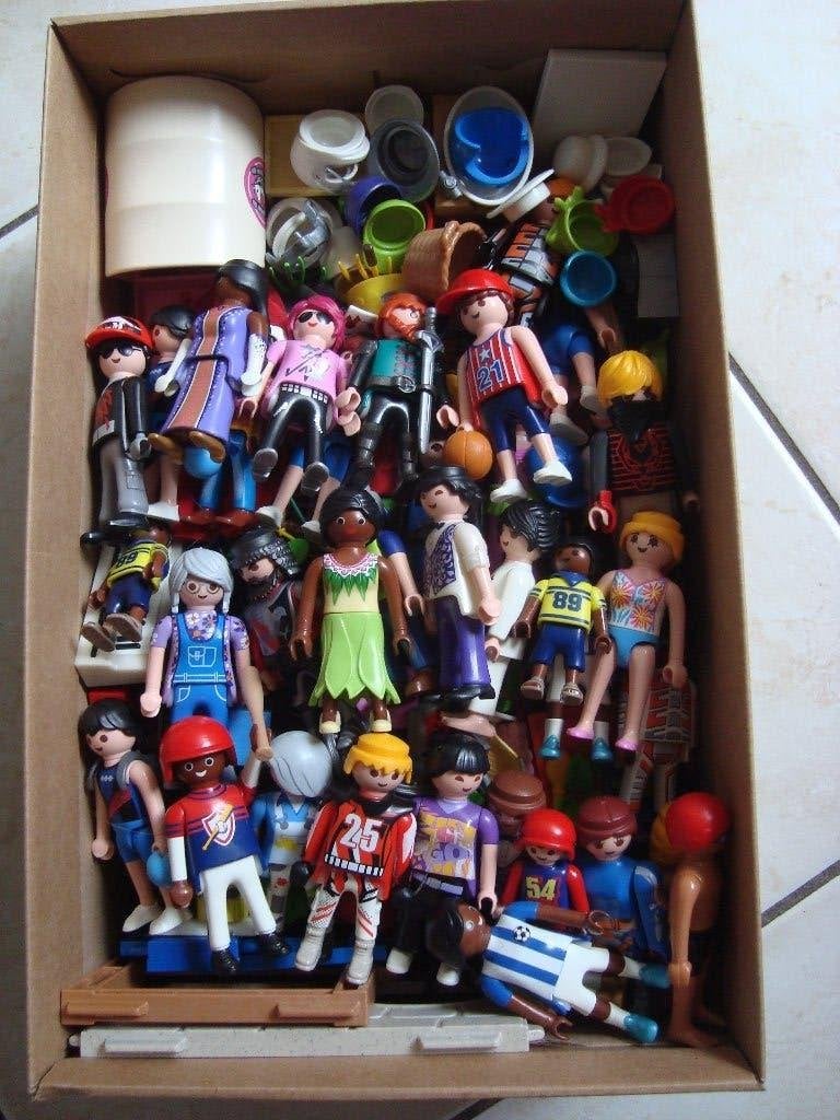 lot playmobil ( +- 40 personnages + accessoires ), Enlèvement, Comme neuf, Pièces détachées, Figurines