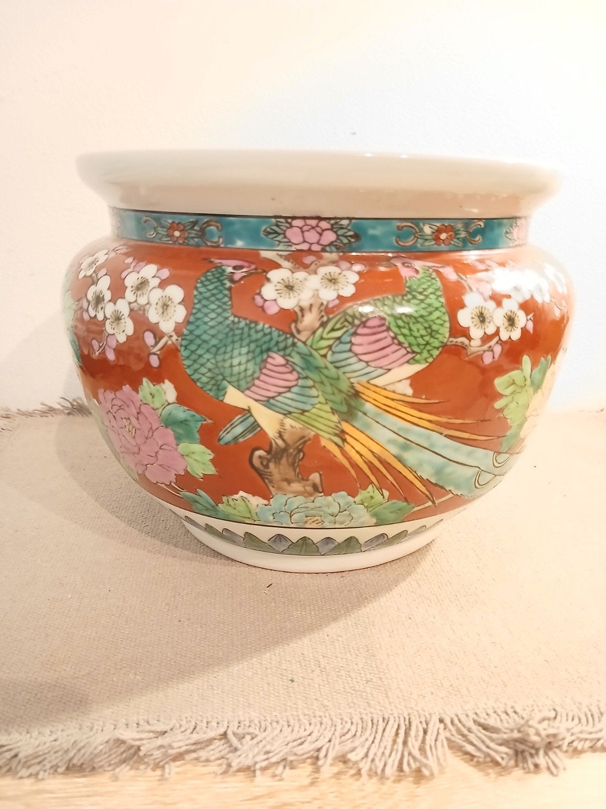 grand cache pot porcelaine japon gold imari style hibachi, Enlèvement ou Envoi